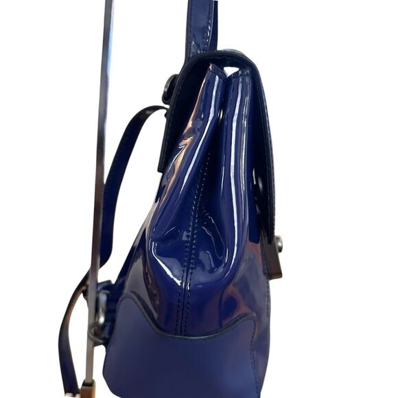 Hunter Original Refined Patent Leather Mini Backpack Blue - Picture 2 of 12